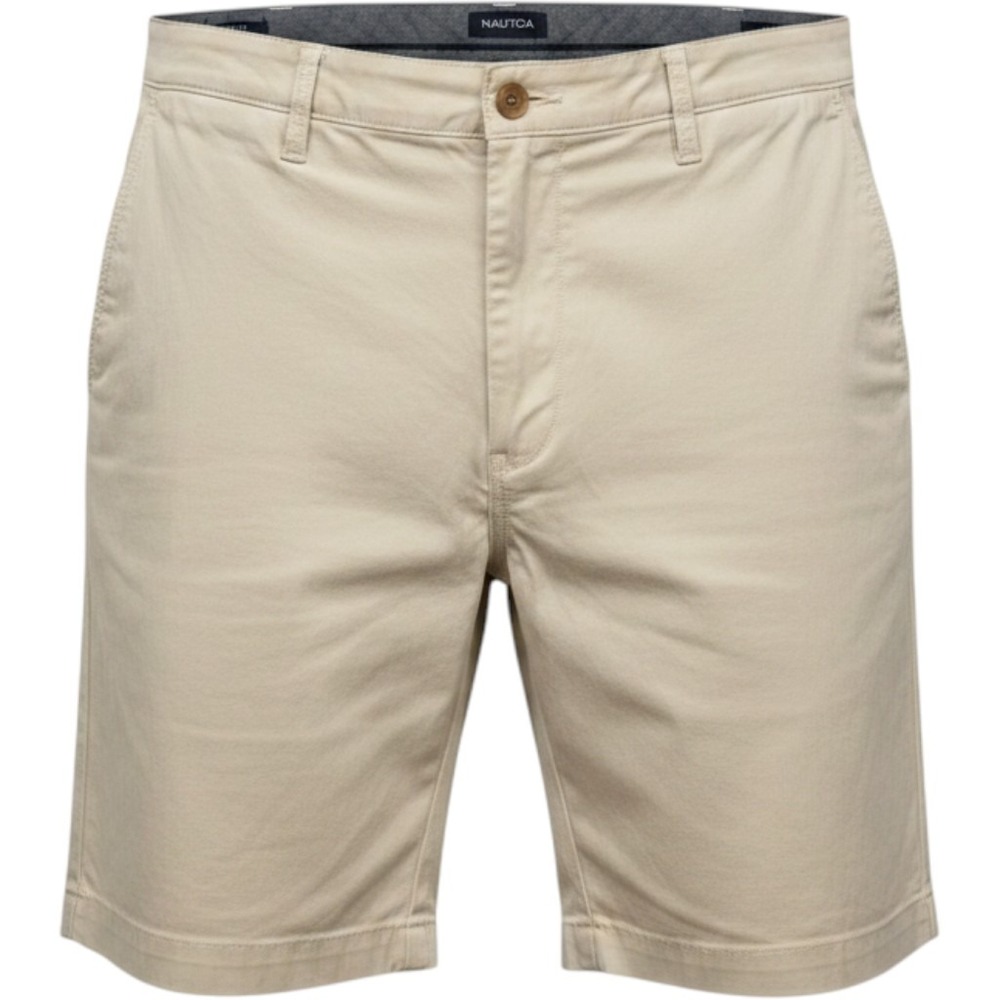 Nautica Mens The‎ Deck Short Classic Fit Cotton Chino Shorts Cream Off White 40W
